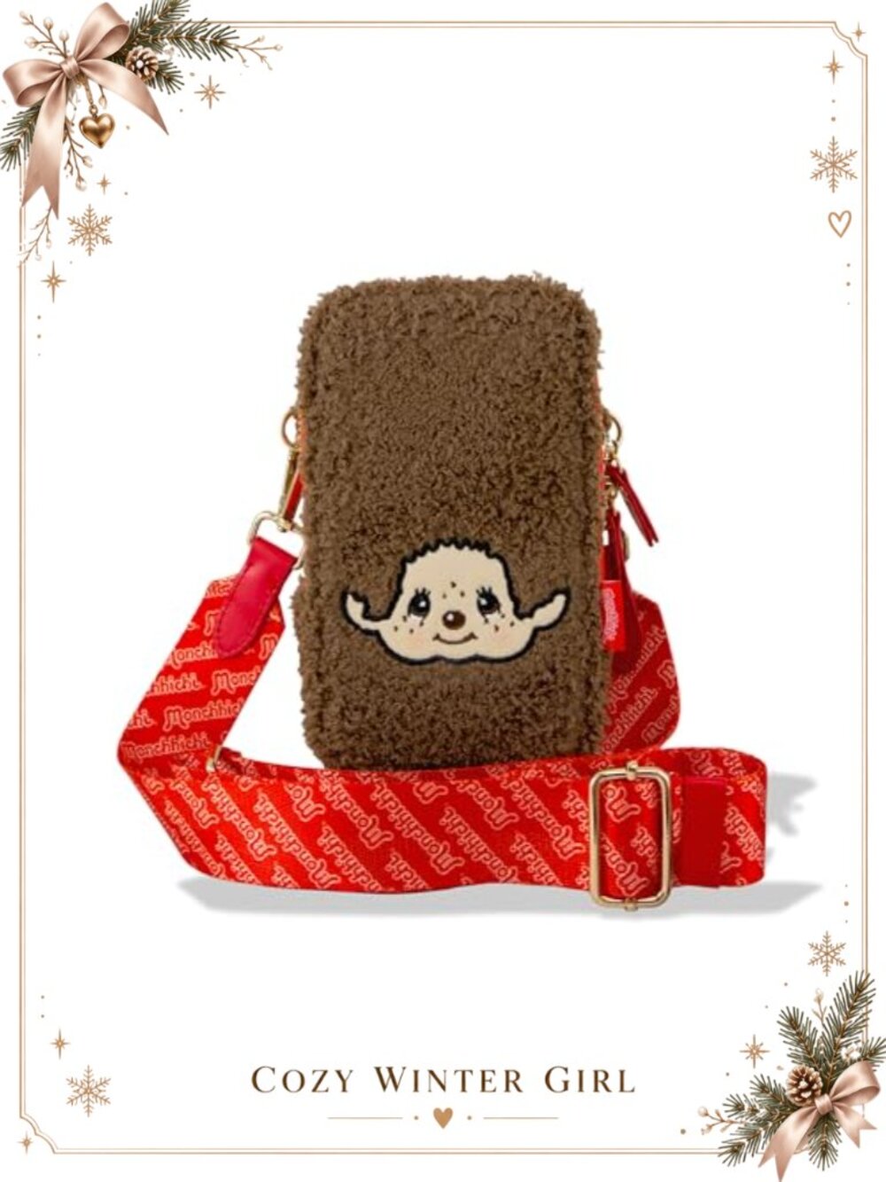 Plush Phone Pouch Fuzzy Crossbody Shoulder Bag Furry Smartphone Travel Purse
